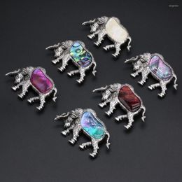 Charms Selling Natural Fashion Alloy Shell Red Blue Green Brooch DIY Making Bracelet Necklace Accessories 35x55mm