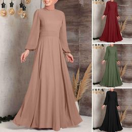 Ethnic Clothing Muslim Festival Party Elegant Modest Dress For Women Ramadan Femme Dubai Abaya Eid Arabic Long Sleeve Traditional Islam