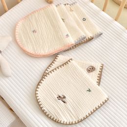 Baby Burp Cloth Flat Pillow Towel Breathable Sweat Wipe Towel Drooling Bib Cartoon Embroidery Teething Towel High Absorb