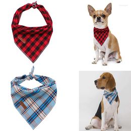 Dog Apparel Unique Style Paws Christmas Cat Bandana Accesseries Pet Product Gift For Bandage Collar Plaid