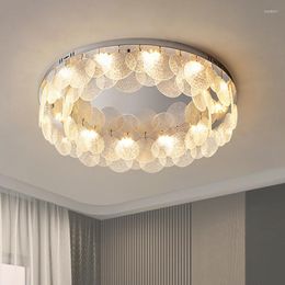 Ceiling Lights Modern Minimalist Round Glass Crystal Lamp Living Room Decoration Study Bedroom Led Indoor Lighting For Home