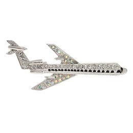 CINDY XIANG New Arrival Large Rhinestone Aeroplane Brooches For Women Coat Accessories Fashion Design Pin High Quality