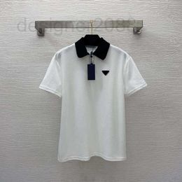 Two Piece Dress designer Summer New Metal Triangle Button Front POLO Polo Collar Short Sleeve T-shirt Solid Color Top Half Skirt VTVO