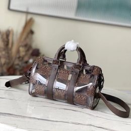 designer Boston men messenger bag envelope bag classic floral canvas transparent PVC fiber combination fashion cross-body bag travel bag tote bag Leather Purse