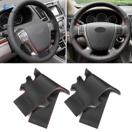 Steering Wheel Covers Soft Perforated Leather Cover For Veracruz Ix55 Vera Cruz 2007 - 2012 Hand Sewing Car Interior Trim