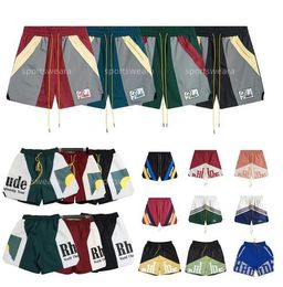 Rhude Mens Shorts Athletic Sıradan Mesh Kısa Erkekler Kadın Yüksek Kaliteli Klasik Plaj Moda Lüks Tasarımcı Sokak Sokak Hip Hop Çiftleri Basketbol Şort