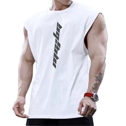 Mens Tank Tops Bodybuilding Sports Men Gyms Fitness Workout Sleeveless Shirt Male Summer Loose Undershirt Running Men Vest 230524