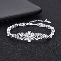 Cute Flower Bracelet Bangle Silver Color Round Bracelet Wedding Bracelets For Women