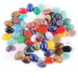Loose Gemstones 20 Colors Natural Oval 13X18Mm Cabochon No Hole Beads For Diy Jewelry Making Earrings Bracelets Necklace Accessories Dhjvq
