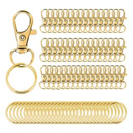 Lanyard Lobster Claw Clasps kits 10Pcs Swivel Snap Hooks with 10pcs Key Rings for Keychain Jewellery Making Crafts Accessories