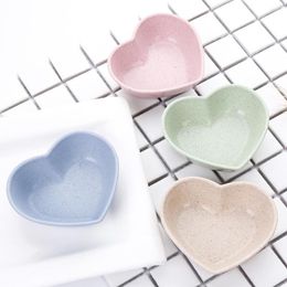 Bowls Sauce Salt Plates Vinegar Seasoning Dishes Love Heart Shape Soybean