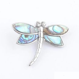 Pendant Necklaces Natural New Zealand Dragonfly Pendants Paua Abalone Shell Pearl Beads Jewellery Gifts N3486 Drop Delivery Jewelry Dhpji