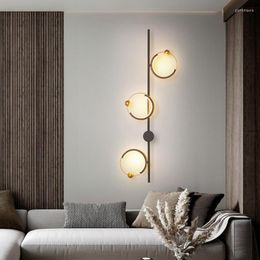 Wall Lamps Modern Minimalist Light Luxury Staircase Lamp Living Room TV Background Bedroom Bedside Long Strip Wal
