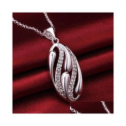 Pendant Necklaces Womens Sterling Sier Plated Hollow Oval Zircon Gssn620 Fashion Lovely 925 Plate Jewellery Necklace Drop Delivery Pend Dhukw