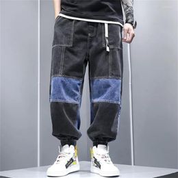 Men's Jeans Arrival Men's Harem Loose Japanese Streetwear Men Patchwork Pants Wide Jogging Denim Vaqueros De Hombre
