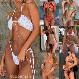 Women's Swimwear 2022 New Sexy Brazilian Thong Bikini Women Swimsuit Bikini Set Two Piece Swimwear Mujer Bathing Suit Beachwear Lace Up biquini T230524