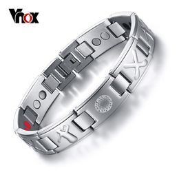 Bracelets Vnox Men's Bio 4 Elements Energy Bracelet Healing Stainless Steel Golf Bracelets DropShipping Health Care Jewelry