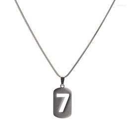 Chains Original Style Sweater Accessories Lucky Number 7 Shape Necklace Ins Simple And Versatile
