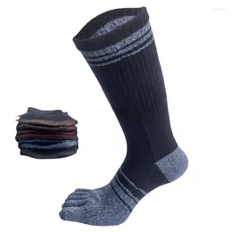 Men's Socks 5 Pairs Brand Men Toe Harajuku Long Business Sports Compression With Toes Male Finger Cotton Calcetines Fathers Gift