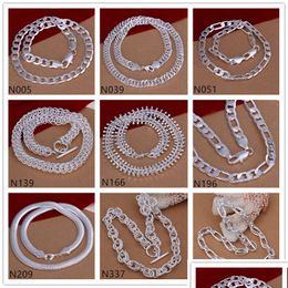 Chains Arrival Unisex Sterling Sier Plated Necklace Gtp60 Fashion Fish Bone 925 Plate 5 Pieces A Lot Mixed Style Drop Delivery Jewel Dhncu