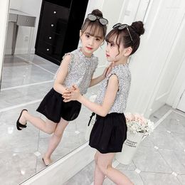 Clothing Sets Summer Girls Children's Loose Clothes Fashion Print Short Sleeve Shorts 2pcs For Kids Trasksuits Suit 2-12 Years Old