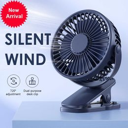 New USB Mini Wind Power Handheld Clip Fan 3 Speed Rechargeable Table Fan Portable Student Cooling Ventilador For Bedroom Stroller