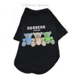 Designer Dog Clothes Brand Dog Apparel with Classic Letter Little Bear Pattern Cotton Soft and Breathable Summer Pet T shirts for Small Dogs Chihuahua Yorkie L A736