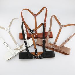 Other Fashion Accessories Luxury Women's Harness Bra Lether Suspenders Fashion Belts For Women Sexy Girls Corset Belts Shirt Dress Vest 230523