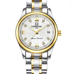Wristwatches Switzerland Carnival Japan MIYOTA Quartz Women's Watches Waterproof Diamond Auto Date Clock C8827L-3