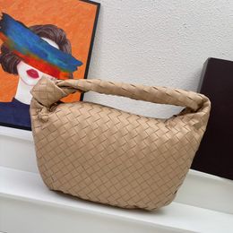 Woven Handbag Bag Wristlet Basket Bag Vintage Woven Knotted Croissant Soft Leather Genuine Leather Rhombic Design Zipper Closure Fashion Shopping Bag