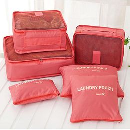 Storage Bags Washbag Underwear Home 6 Pcs/set Travel Bag Clothes Shoe Organiser Travelling Compression Packing Cubes Suitcase Luggage