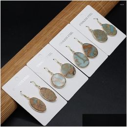 Stud Earrings Fashion Natural Earring Ocean Ore Stone Temperament For Women Girls Pendants Trendy Jewelry Accessory Gifts Dro Dhgarden Dhag6