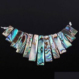 Pendant Necklaces Natural New Zealand Abalone Shell 13Pcs Stick Beads Set Diy For Jewellery Making N3362 Drop Delivery Pendants Dhna8