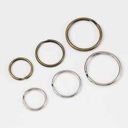 50pcs Alloy Key Rings 16/20/25mm Antique Bronze/Silver Colour Round Split Rings Keyring for Jewellery Making Keychain DIY Findings