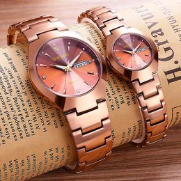 korean mens luxury watches Nightglow waterproof fashion couple watch dual calendar quartz watch