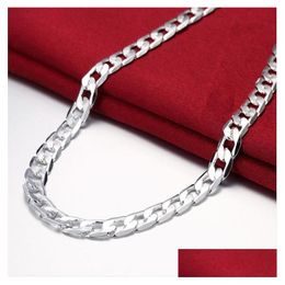 Chains Mens Sterling Sier Plated 10M Flat Side Necklace Gssn005 Fashion Lovely 925 Plate Jewellery Necklaces Chain Drop Delivery Pendan Dhorl
