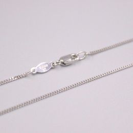 Chains Real Platinum 950 Necklace Women Thin 1mm Curb Link Chain 16inch Neckalce Stamp Pt950