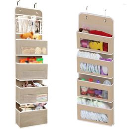 Storage Bags Over The Door Hanging Organizer 4 Large Pockets Wall Mount Hooks Bathroom Dorm Clothes