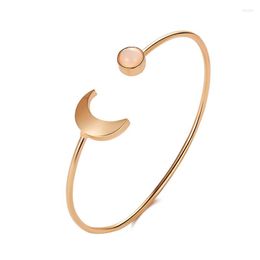 Bangle Trendy Moon Ball Open Jewellery For Women Gold Silver Colour Valentine Gift