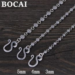 Necklaces BOCAI S925 Sterling Silver Necklace Domineering Eagle Vajra Pestle Thai Silver Neck Chain Pure Argentum Men's Women's Jewellery