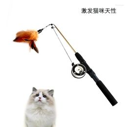 Cat Toys Funny Stick Sea Rod Pulley Big Bird Feather Replacement Head Toy