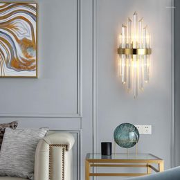Wall Lamps Crystal Lamp Luxurious Gold Silver For Living Room Bedroom Decor Luminaire Bedside Light Bathroom Fixtures