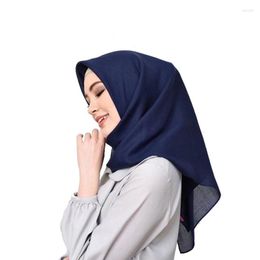 Scarves Hijab High Quality Woman Scarf Cotton Big Square Kerchief Hand Towel Solid Color Bufanda Mujer Lady 110cm