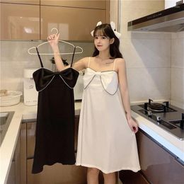 Women's Sleepwear Sexy Silk Nightgowns Women Sleeveless Loose Fashion Casual Korean-style Sleep-shirts Sweet Girls Satin Comfortable Girl