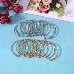 Bangles X7YA 10xChunky Adjustable Bangle Bracelet Blank Cuff Bracelet with Removable Ball Bead for Jewellery Making Women Birthday Gift