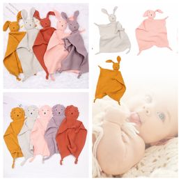 Baby Soother Appease Towel Bib Soft Animal Rabbit Doll Teether Infants Comfort Sleeping Nursing Cuddling Blanket Toys Shower Gif