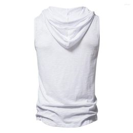 Men's Tank Tops Classic Top Pullover Quick Drying Men Bodybuilding Hooded 3D Cutting Sweatshirt Vest Sportwear
