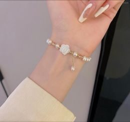 Strand 2023 Baroque Pearl Mountain Camellia Flower Beaded Adjustable Bracelets For Women Fashion Jewellery