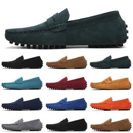 Scarpe casual designer di uomini Slip su scarpa in pelle in pelle scamosciata pigra di grandi dimensioni 38-47 grigio rosso 16 s