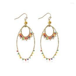 Dangle Earrings Badu Boho Earring Creative Oval Handmade Colorful Seed Beads Drop For Women Cute Statement Jewelry Gifts Brincos